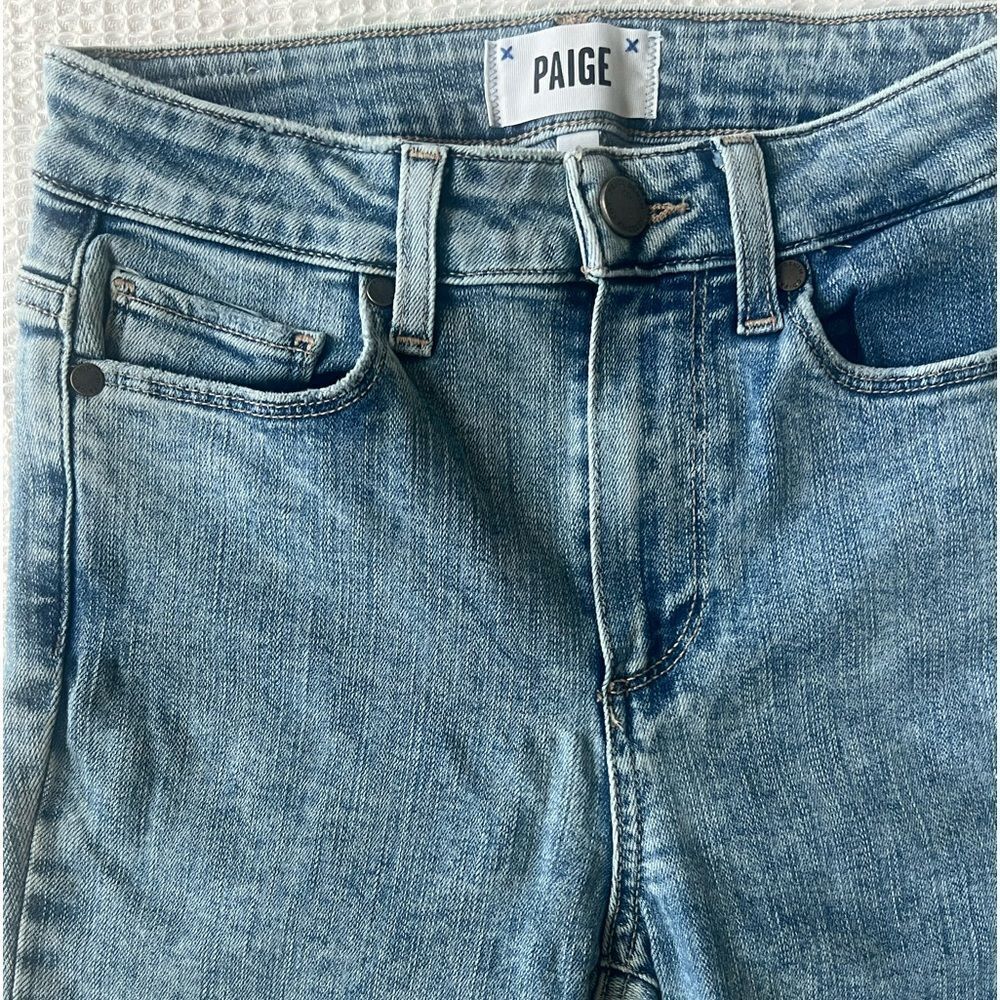 PAIGE Women's Hoxton Straight Light Wash Fray Hem Ankle Jeans Size 24 - Picture 11 of 14